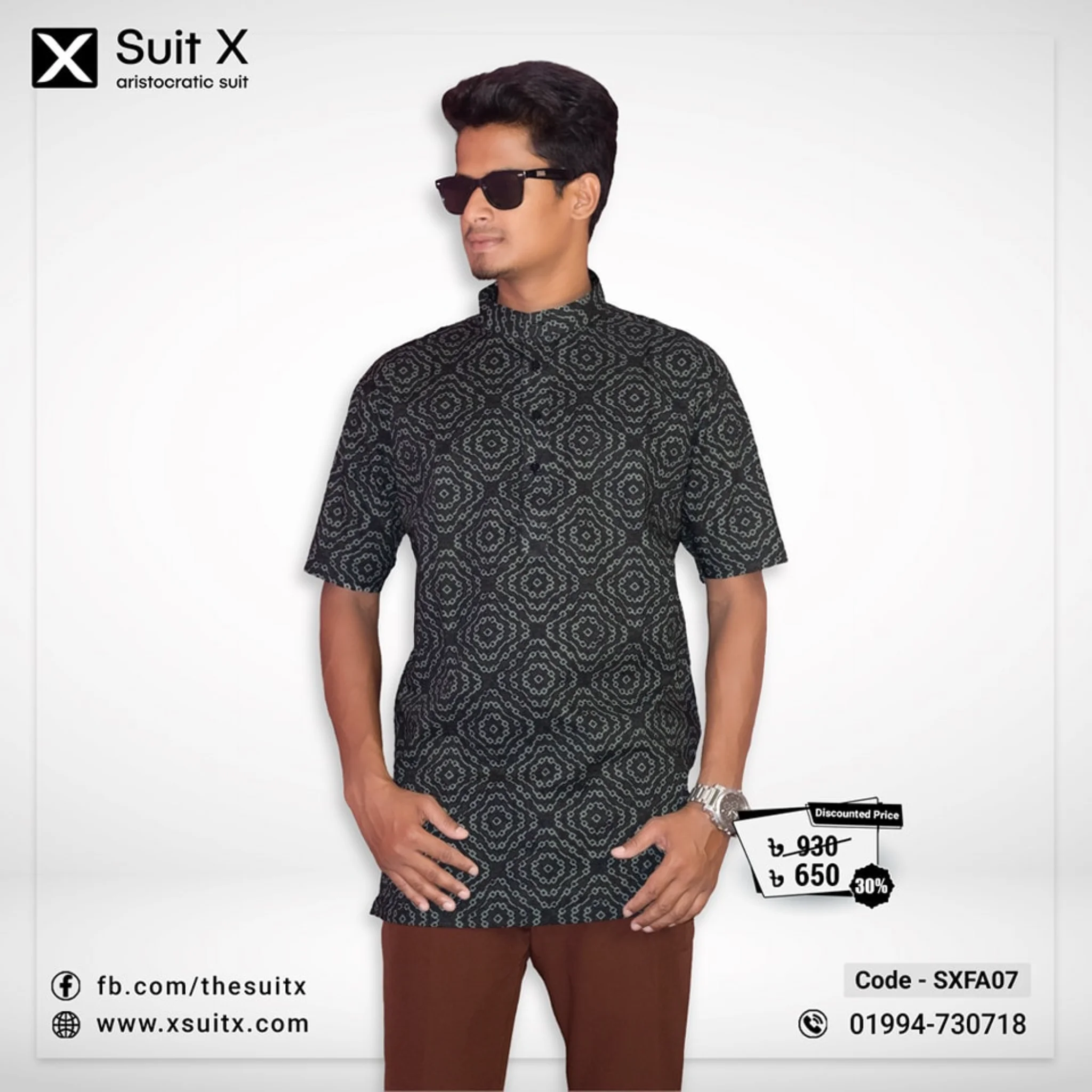 Black gray Cotton Casual Regular fit Shirt L