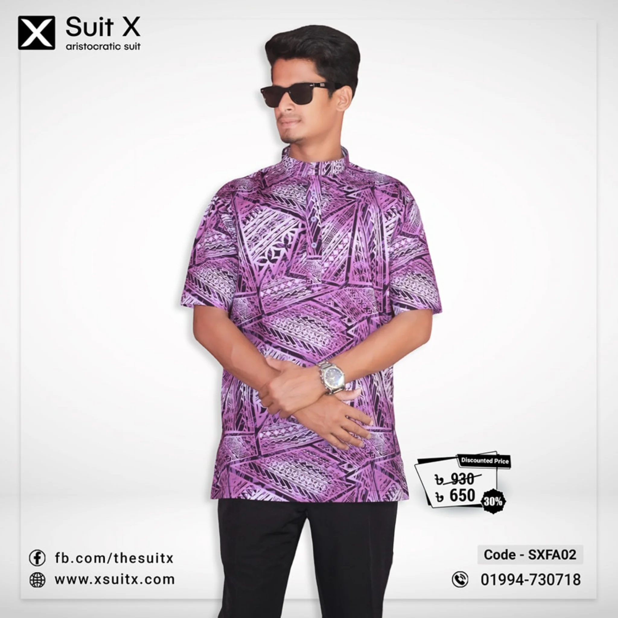 Neon printed Cotton poly Party Regular fit Shirt L