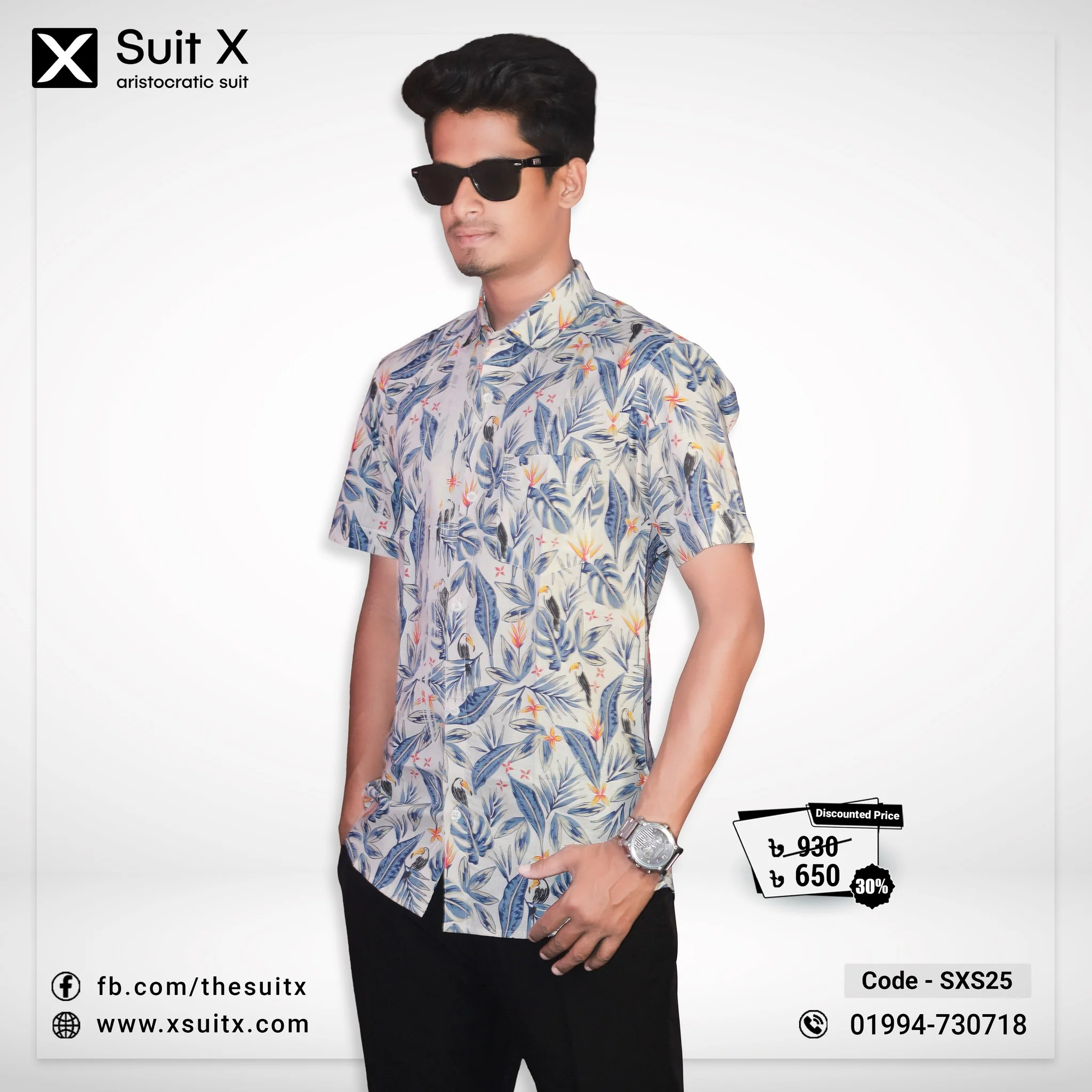 Printed Cotton Casual Reg fit Shirt S - l